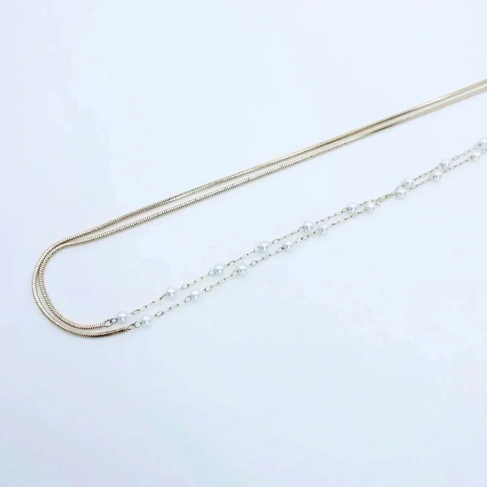 Delicate Pearl Necklace | Pearl Necklace | Gold Plated | Long Necklace